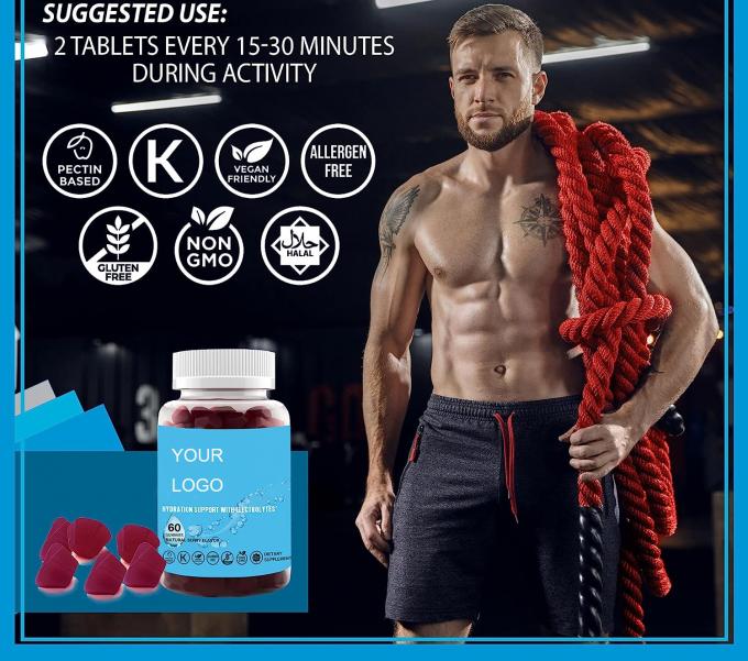 Oem Hydratatie Elektrolyten Gummies Natuurlijke Bessen Aroma Elektrolyten Gezondheid Ondersteuning Vegan Glutenvrij Niet-GGO Halal Pectine 0