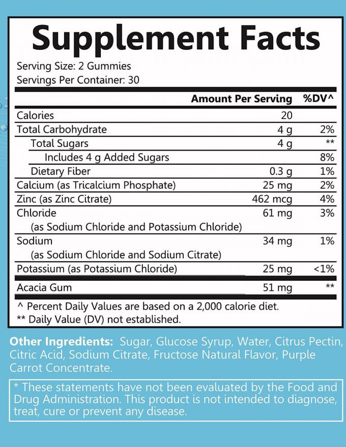 Oem Hydratatie Elektrolyten Gummies Natuurlijke Bessen Aroma Elektrolyten Gezondheid Ondersteuning Vegan Glutenvrij Niet-GGO Halal Pectine 4