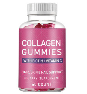 Oem Hot Sale Collagen Gummy Private Label Organic Vegan Collagen Biotine Gummy Voor Haargroei Sterkere Nagels En Huid