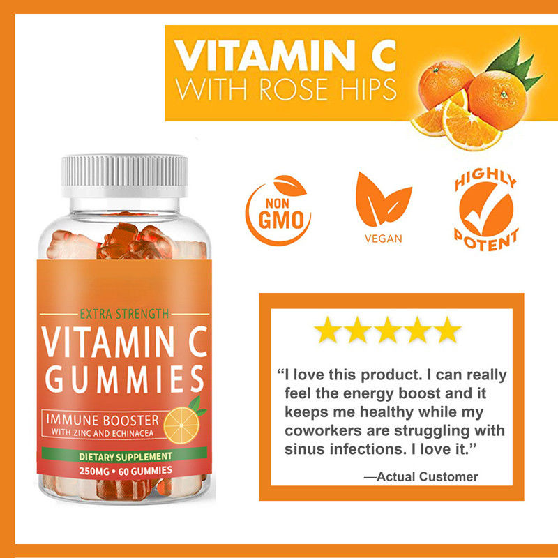 Oem Private Label Vitamine En Supplementen Vitamine C Gummies Voor Huid Bleken En Immuniteit Verbeteren