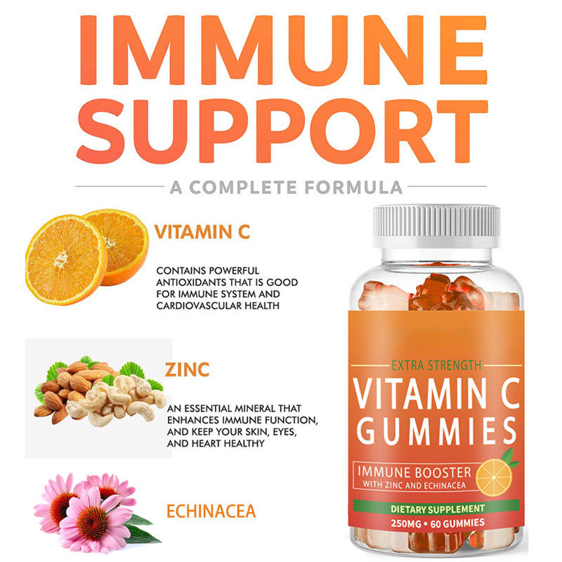 Oem Private Label Vitamine En Supplementen Vitamine C Gummies Voor Huid Bleken En Immuniteit Verbeteren