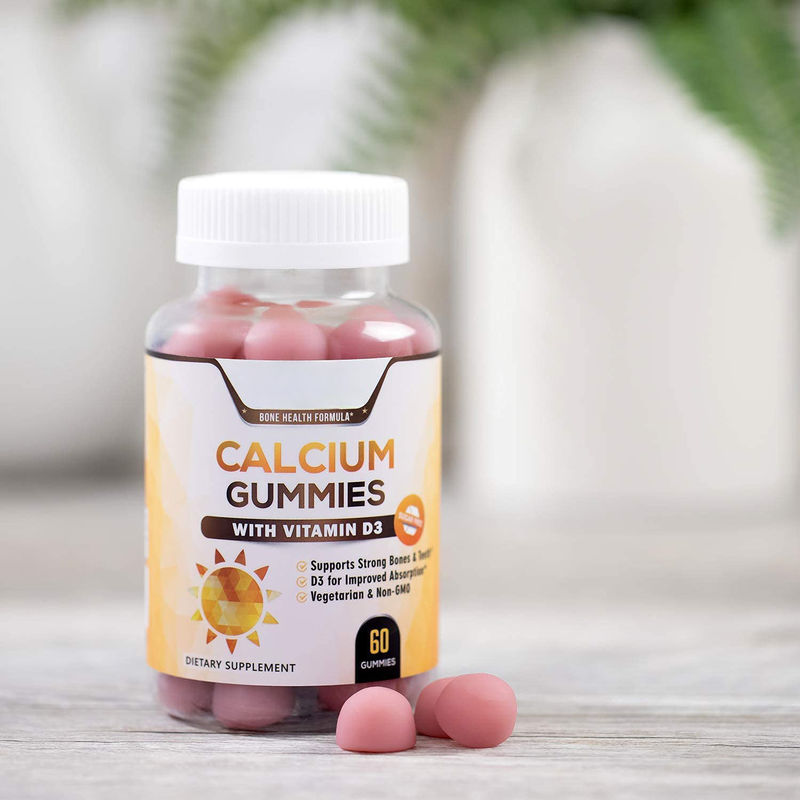 Oem Private Label Vegan Gummy Candy Calcium En Vitamine D3 Gummies Voor Volwassenen Ondersteunen Gezonde Botten En Tanden