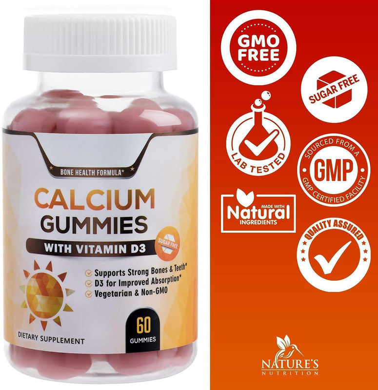Oem Private Label Vegan Gummy Candy Calcium En Vitamine D3 Gummies Voor Volwassenen Ondersteunen Gezonde Botten En Tanden