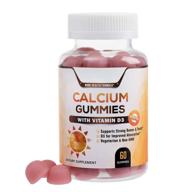 Oem Private Label Vegan Gummy Candy Calcium En Vitamine D3 Gummies Voor Volwassenen Ondersteunen Gezonde Botten En Tanden