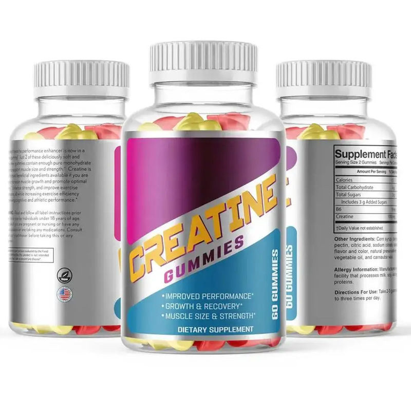Private Label Vegan Supplementen Bcaa Creatine Monohydraat Gummy Pre Workout Energy Creatine Gummies