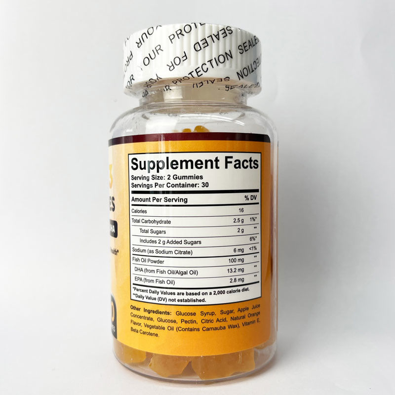 Private Label Vegan Kids Dha Gummy Candy Supplementen Gehirn Ondersteuning Intelligentie Booster Visolie Omega 3 Gummies