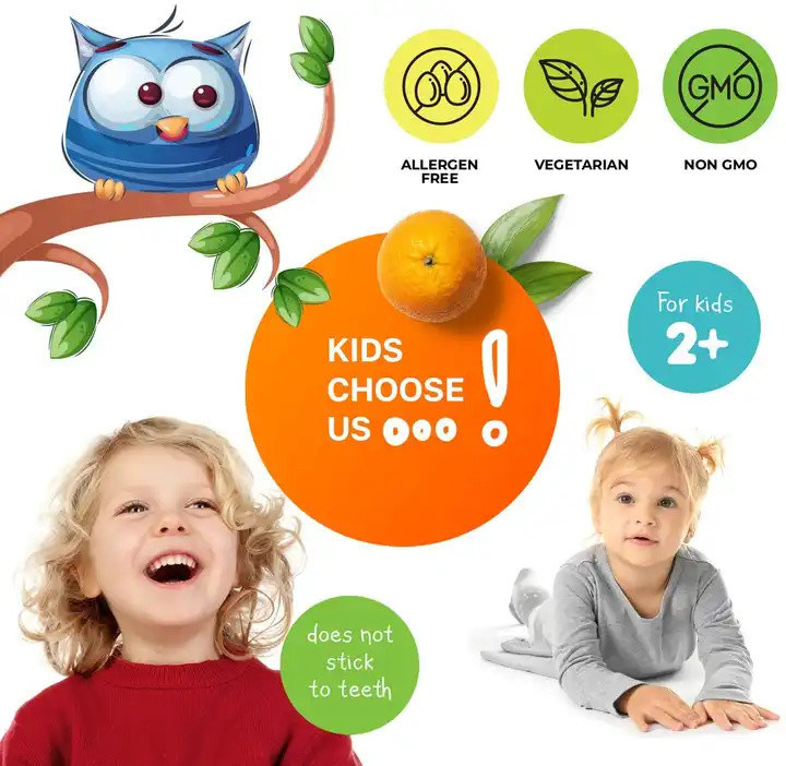Oem Gummy Candy Multivitamine Gummies voor kinderen Ondersteunen Immuunsysteem Vertering Gezondheid Kinderen Multivitamine Gummy