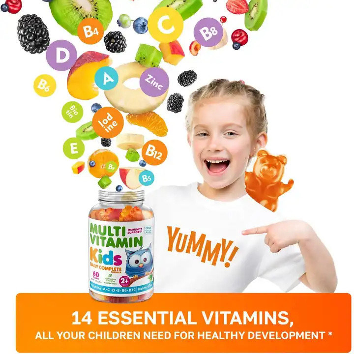 Oem Gummy Candy Multivitamine Gummies voor kinderen Ondersteunen Immuunsysteem Vertering Gezondheid Kinderen Multivitamine Gummy