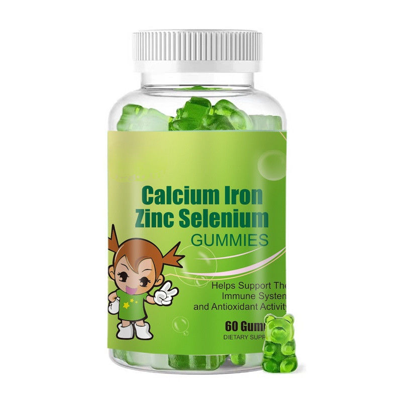 Oem Private Label Calcium IJzer Zink Selenium Gummies Spurenelement Immuunsupplement Voor Kinderen