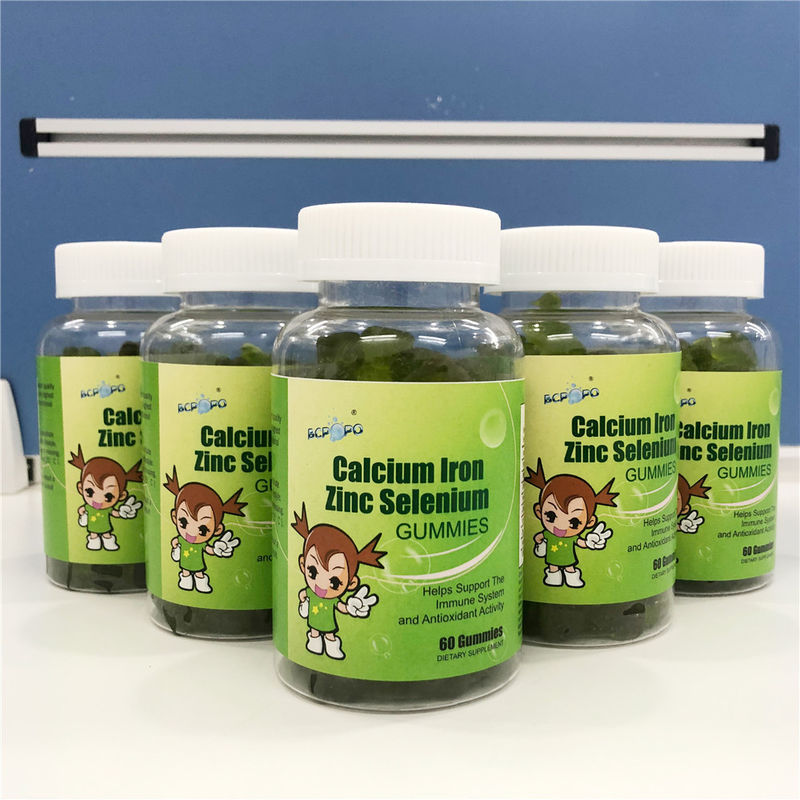 Oem Private Label Calcium IJzer Zink Selenium Gummies Spurenelement Immuunsupplement Voor Kinderen