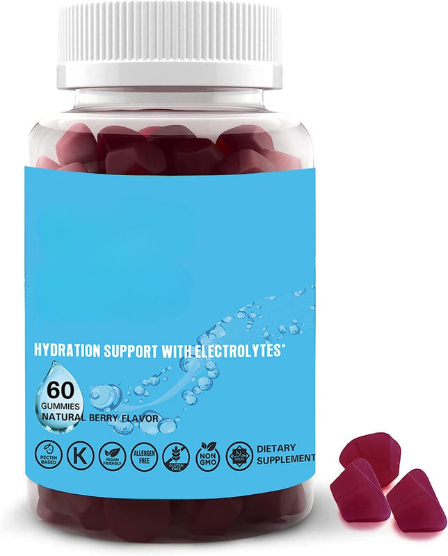 Oem Hydratatie Elektrolyten Gummies Natuurlijke Bessen Aroma Elektrolyten Gezondheid Ondersteuning Vegan Glutenvrij Niet-GGO Halal Pectine