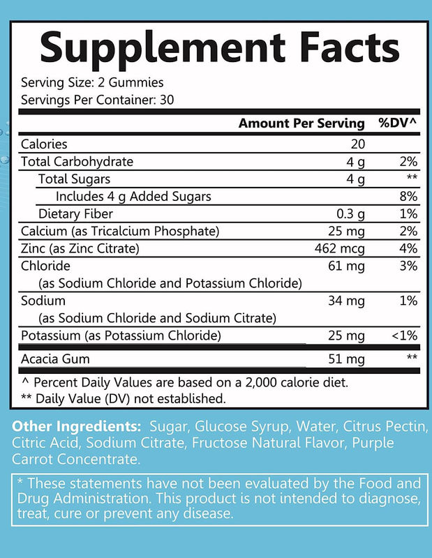 Oem Hydratatie Elektrolyten Gummies Natuurlijke Bessen Aroma Elektrolyten Gezondheid Ondersteuning Vegan Glutenvrij Niet-GGO Halal Pectine