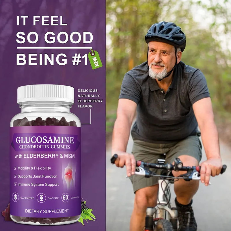 Oem Private Label Msm Elder Supplement Glucosamine Chondroïtine Gummies Met Gelen Ondersteuning En Antioxidant Immuun