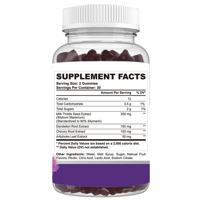 Oem Private Label Milk Thistle Extracten Vegan Detox Lever Detox Gummy Candy Milk Thistle Gummy