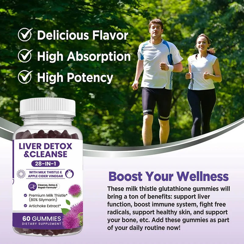 Oem Private Label Milk Thistle Extracten Vegan Detox Lever Detox Gummy Candy Milk Thistle Gummy