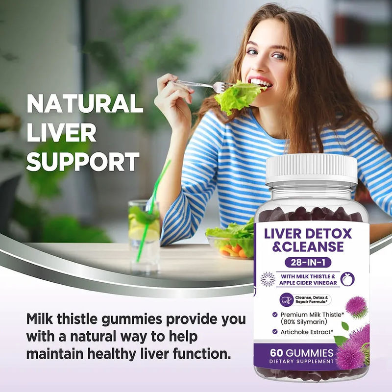 Oem Private Label Milk Thistle Extracten Vegan Detox Lever Detox Gummy Candy Milk Thistle Gummy