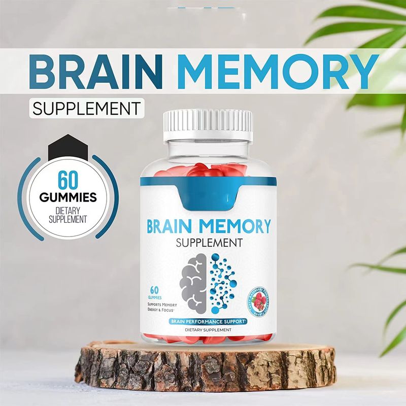 Oem Private Label Vegan Gummy Candy Focus Verbetert geheugen Nootropics Brain Booster Supplement Nootropic Gummies