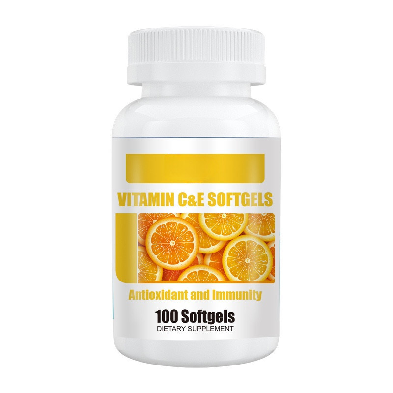 Oem Private Label Customized Halal Vitamine E Softgels Verbeteren Immuniteit Vitamine C + Vitamine E Capsules Voor Huid Bleken