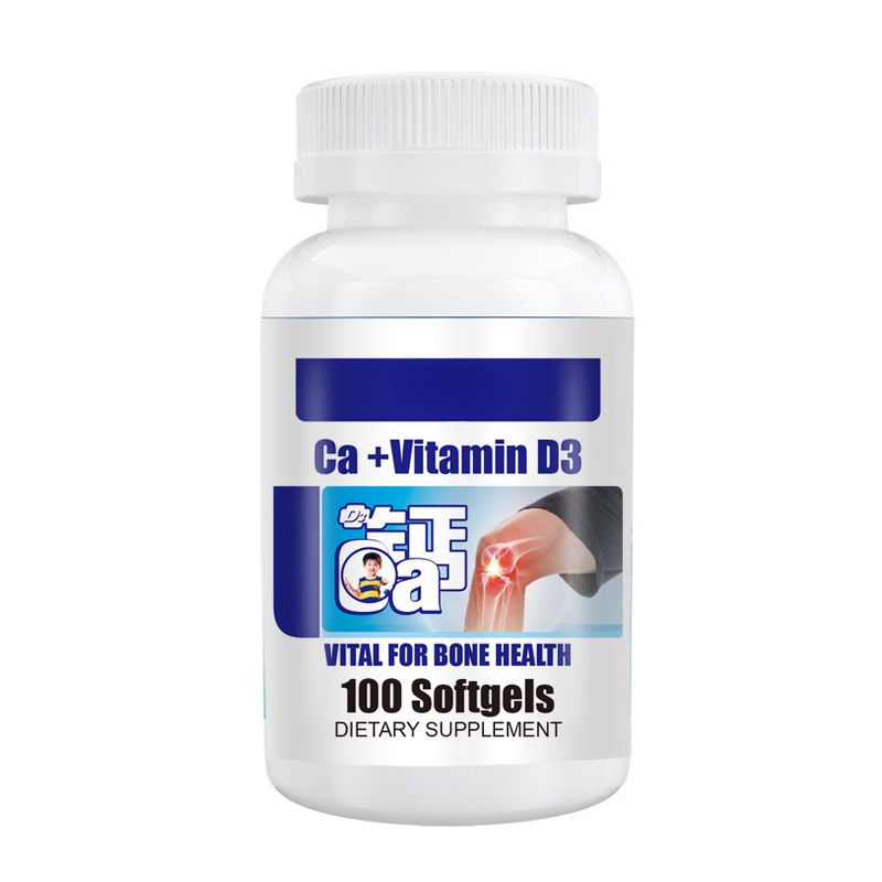 Oem Private Label Custom Softgel Capsules Calcium En Vitamine D3 Supplementen Voor Verbetert Gezonde Groei Van Botten En Tee
