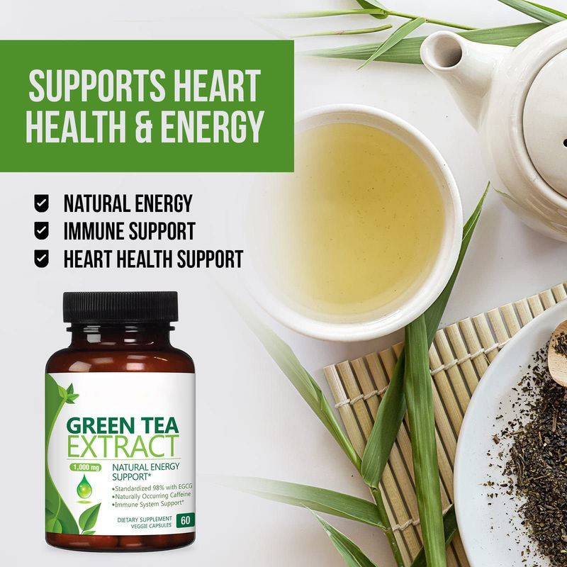 Oem Private Label Gezondheids supplement van kruiden Groene thee capsules ondersteunen hart en antioxidant gezondheid Groene thee capsules