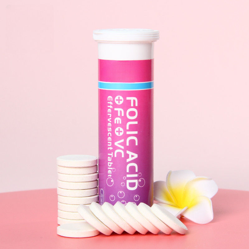 Oem Private Label Op maat gemaakte formule vrouwen voedingssupplement foliumzuur effervescent tablet voor zwangerschap