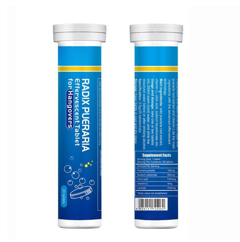 Oem Private Label Op maat gemaakte formule kruidensupplementen leverbescherming katerverlichting bruisende tabletten